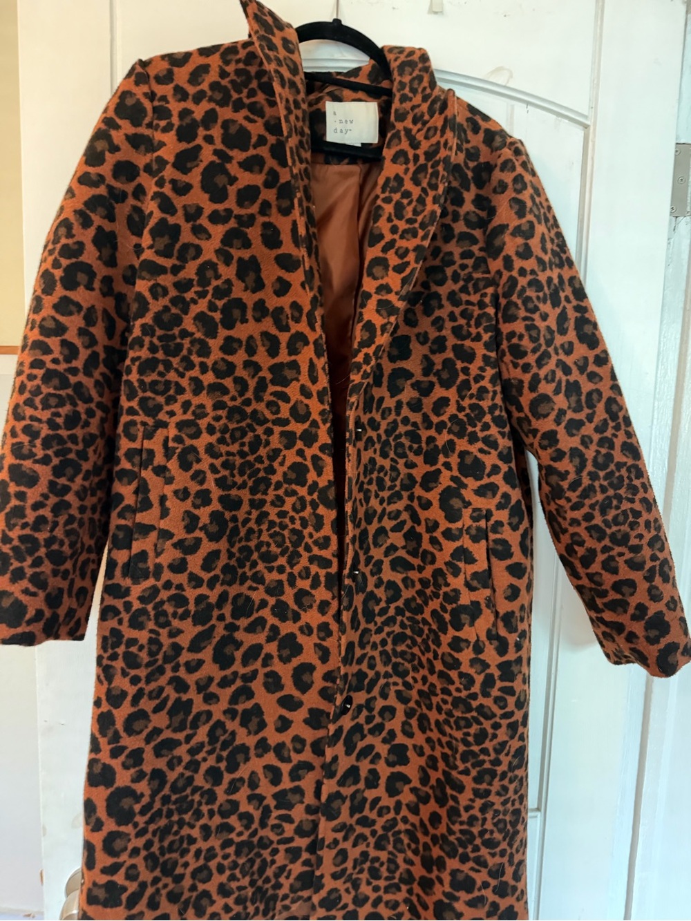 a new day Leopard Print Pea Coat
